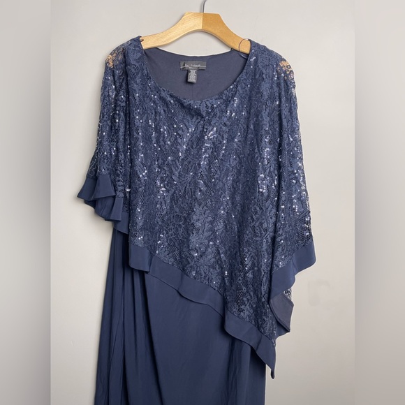 R&M Richards 8749W Blue Short Plus Size Mother Of The Bride Size 20W NWT - Picture 5 of 12